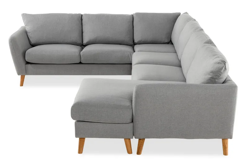Trend 5-seters Høyrevendt U-formet Hjørnesofa med Divan i Stoff - Grå - Møbler - Sofaer - Hjørnesofa - Hjørnesofa med divan