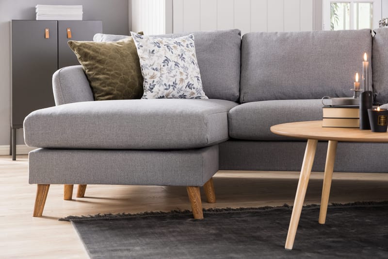 Trend 5-seters Høyrevendt U-formet Hjørnesofa med Divan i Stoff - Lysegrå - Møbler - Sofaer - Hjørnesofa - Hjørnesofa med divan
