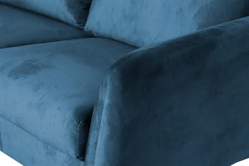 Trend 5-seters Venstrevendt U-formet Hjørnesofa med Divan i Fløyel - Blå - Møbler - Sofaer - Hjørnesofa - Hjørnesofa med divan