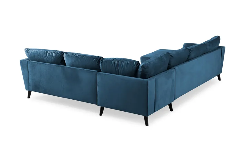 Trend 5-seters Venstrevendt U-formet Hjørnesofa med Divan i Fløyel - Blå - Møbler - Sofaer - Hjørnesofa - Hjørnesofa med divan