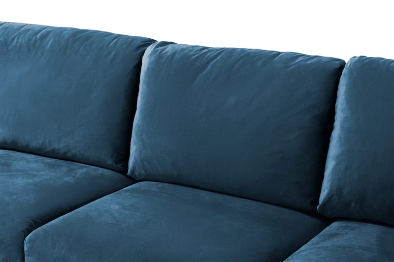 Trend 5-seters Venstrevendt U-formet Hjørnesofa med Divan i Fløyel - Blå - Møbler - Sofaer - Hjørnesofa - Hjørnesofa med divan