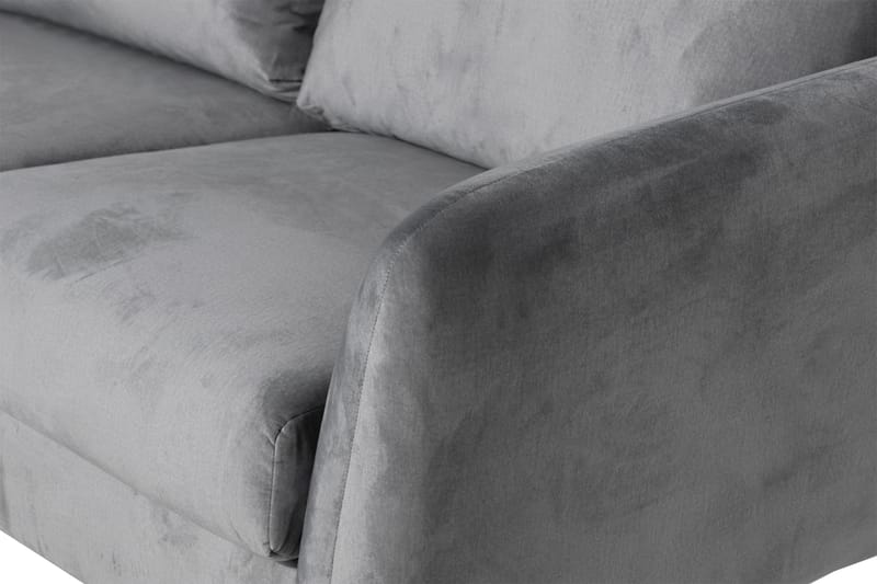 Trend 5-seters Venstrevendt U-formet Hjørnesofa med Divan i Fløyel - Lys grå - Møbler - Sofaer - Hjørnesofa