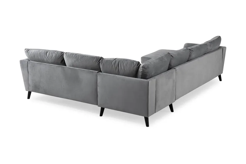 Trend 5-seters Venstrevendt U-formet Hjørnesofa med Divan i Fløyel - Lys grå - Møbler - Sofaer - Hjørnesofa - Hjørnesofa med divan
