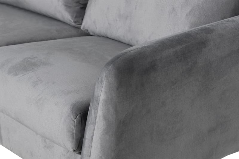 Trend 5-seters Venstrevendt U-formet Hjørnesofa med Divan i Fløyel - Lysegrå - Møbler - Sofaer - Hjørnesofa - Hjørnesofa med divan