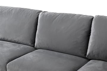 Trend 5-seters Venstrevendt U-formet Hjørnesofa med Divan i Fløyel - Lysegrå - Møbler - Sofaer - Hjørnesofa - Hjørnesofa med divan
