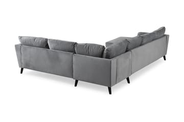 Trend 5-seters Venstrevendt U-formet Hjørnesofa med Divan i Fløyel - Lysegrå - Møbler - Sofaer - Hjørnesofa - Hjørnesofa med divan