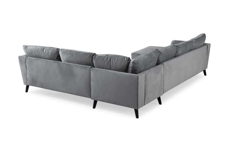 Trend 5-seters Venstrevendt U-formet Hjørnesofa med Divan i Fløyel - Lysegrå - Møbler - Sofaer - Hjørnesofa - Hjørnesofa med divan