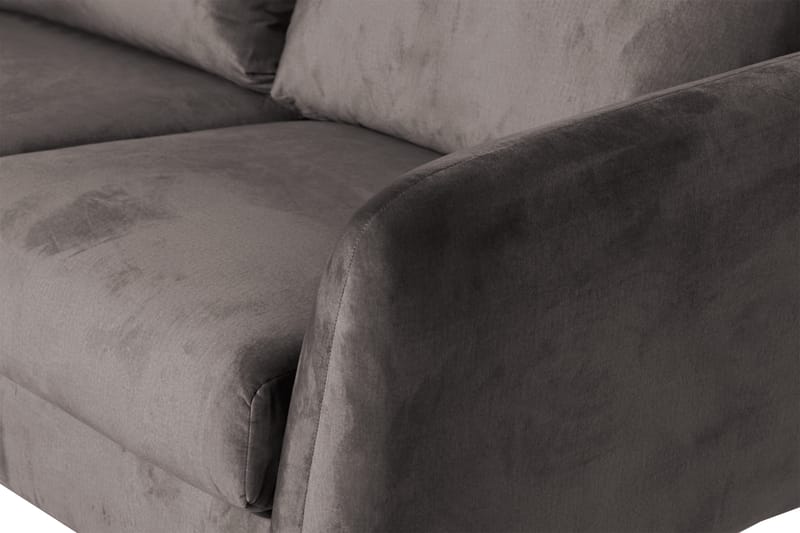 Trend 5-seters Venstrevendt U-formet Hjørnesofa med Divan i Fløyel - Mørk grå - Møbler - Sofaer - Hjørnesofa - Hjørnesofa med divan