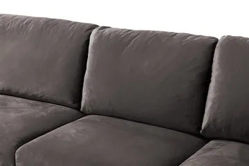 Trend 5-seters Venstrevendt U-formet Hjørnesofa med Divan i Fløyel - Mørkegrå - Møbler - Sofaer - Hjørnesofa - Hjørnesofa med divan