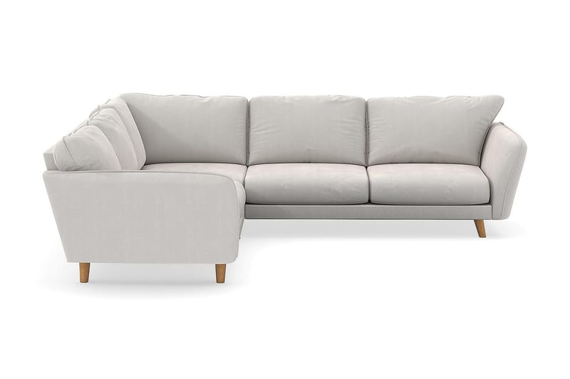 Trend Lyx 6-seters Vendbar L-formet Hjørnesofa i Fløyel - Kremhvit - Møbler - Sofaer - Hjørnesofa