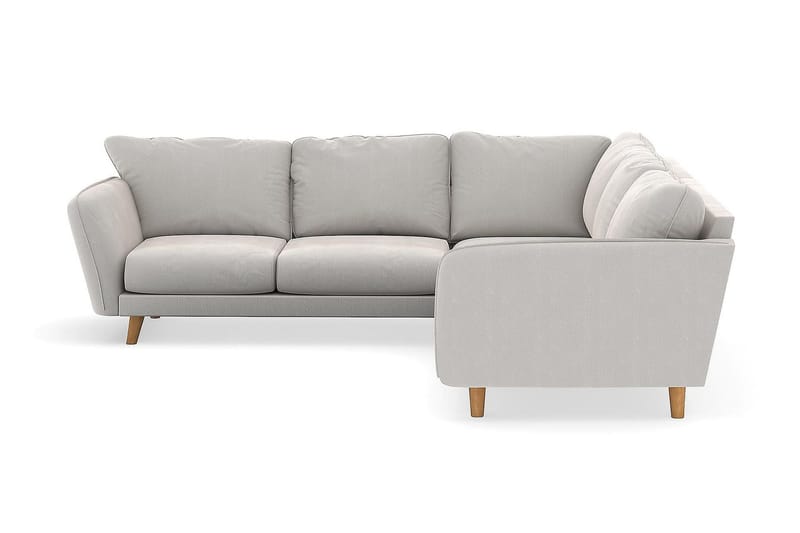 Trend Lyx 6-seters Vendbar L-formet Hjørnesofa i Fløyel - Kremhvit - Møbler - Sofaer - Hjørnesofa