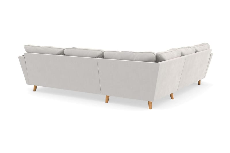 Trend Lyx 6-seters Vendbar L-formet Hjørnesofa i Fløyel - Kremhvit - Møbler - Sofaer - Hjørnesofa