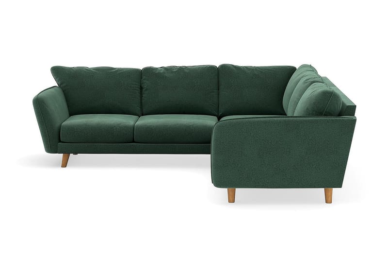 Trend Lyx 6-seters Vendbar L-formet Hjørnesofa i Fløyel - Mørkegrønn - Møbler - Sofaer - Hjørnesofa