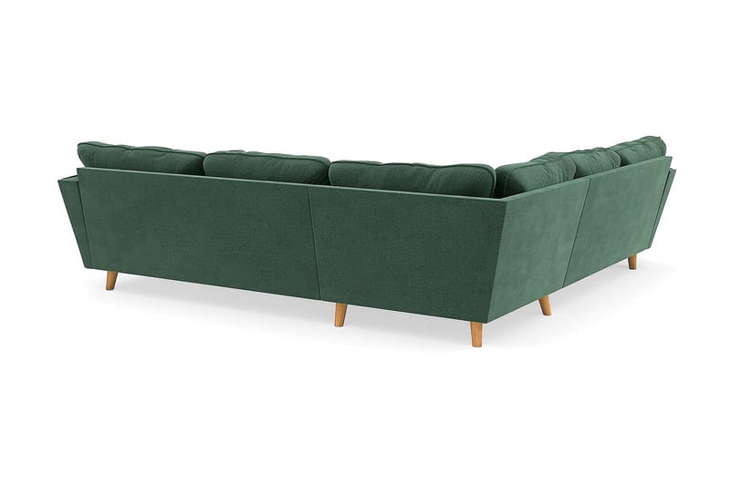 Trend Lyx 6-seters Vendbar L-formet Hjørnesofa i Fløyel - Mørkegrønn - Møbler - Sofaer - Hjørnesofa