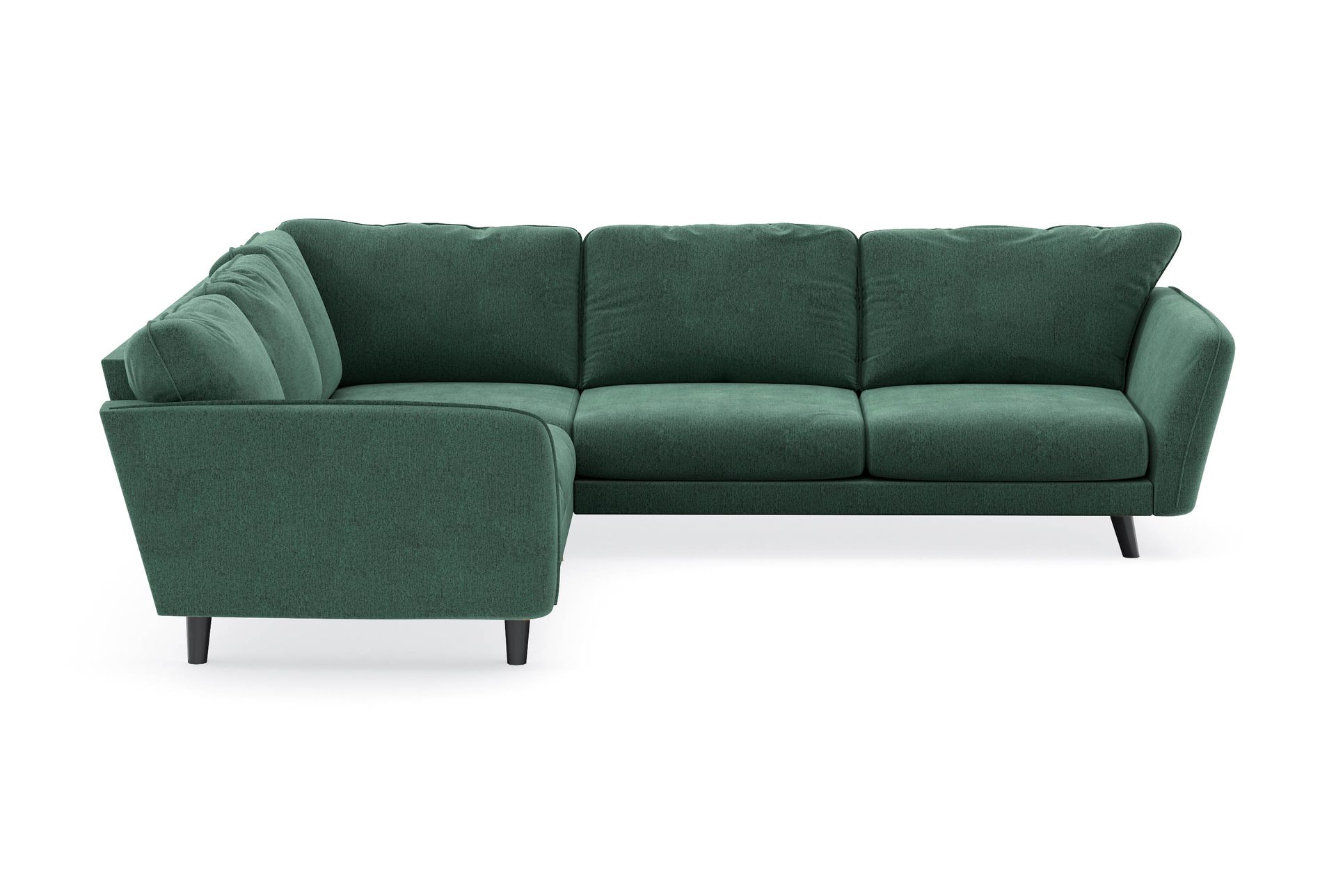 Trend Lyx 6-seters Vendbar L-formet Hjørnesofa i Fløyel - Mørkegrønn - Møbler - Sofaer - Hjørnesofa