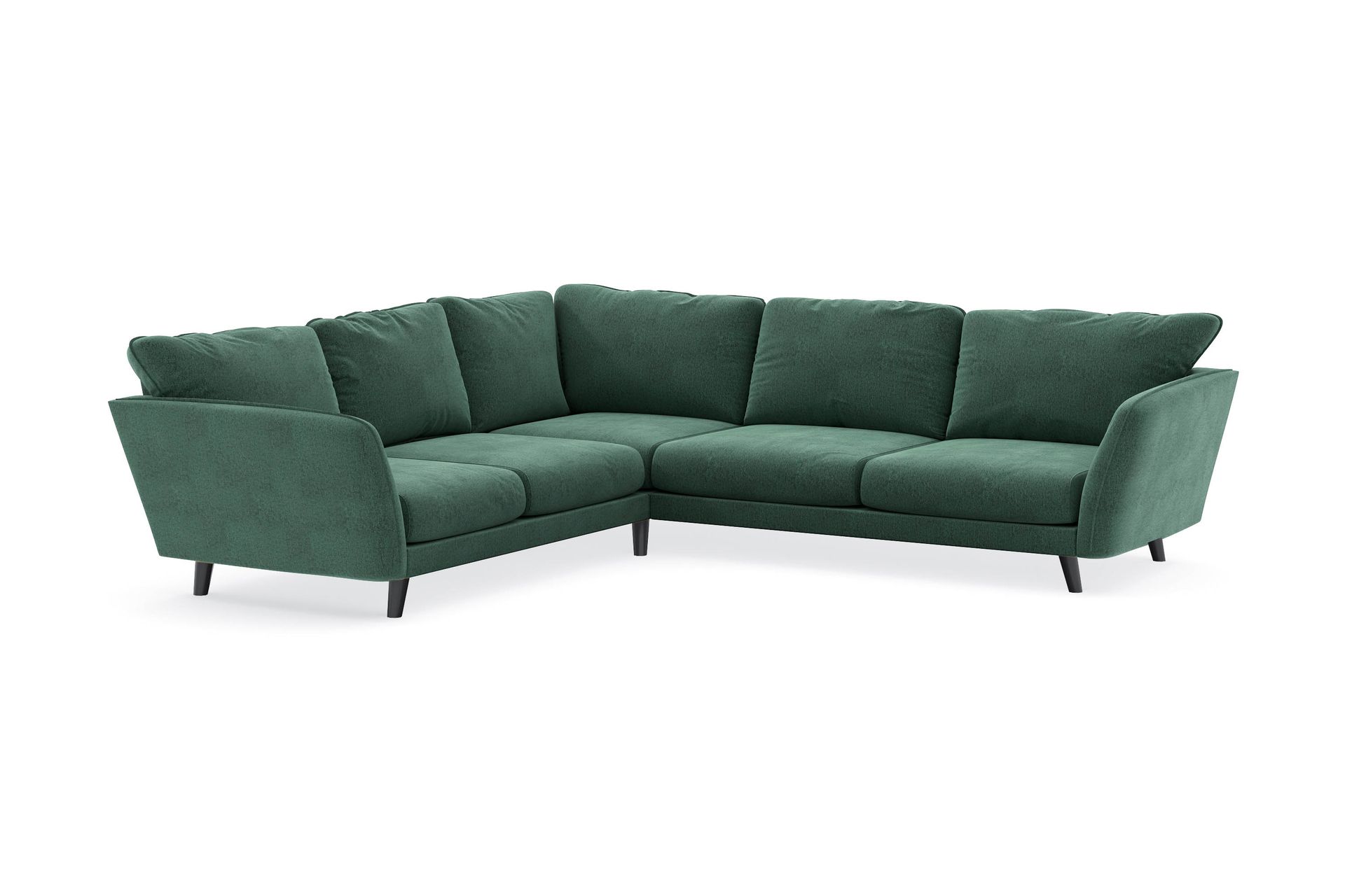 Trend Lyx 6-seters Vendbar L-formet Hjørnesofa i Fløyel - Mørkegrønn - Møbler - Sofaer - Hjørnesofa