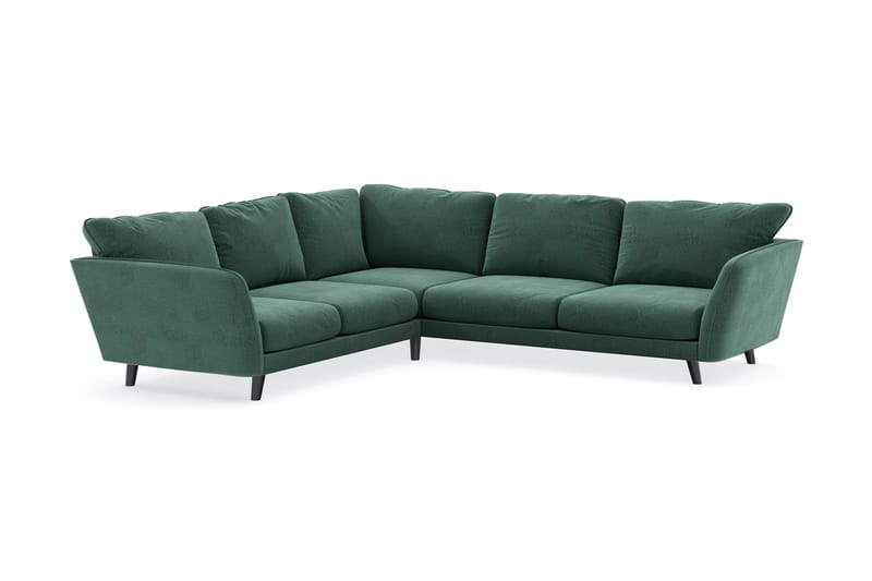 Trend Lyx 6-seters Vendbar L-formet Hjørnesofa i Fløyel - Mørkegrønn - Møbler - Sofaer - Hjørnesofa