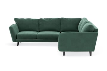Trend Lyx 6-seters Vendbar L-formet Hjørnesofa i Fløyel - Mørkegrønn - Møbler - Sofaer - Hjørnesofa