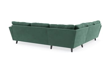 Trend Lyx 6-seters Vendbar L-formet Hjørnesofa i Fløyel - Mørkegrønn - Møbler - Sofaer - Hjørnesofa