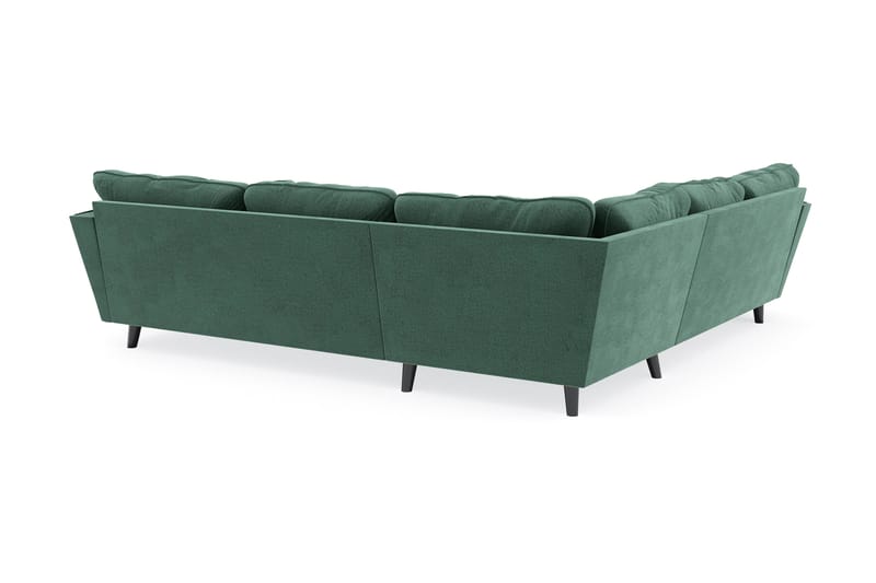 Trend Lyx 6-seters Vendbar L-formet Hjørnesofa i Fløyel - Mørkegrønn - Møbler - Sofaer - Hjørnesofa