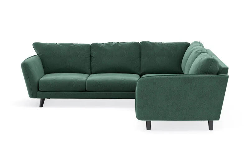 Trend Lyx 6-seters Vendbar L-formet Hjørnesofa i Fløyel - Mørkegrønn - Møbler - Sofaer - Hjørnesofa