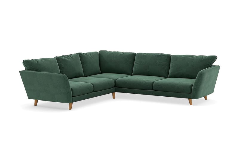 Trend Lyx 6-seters Vendbar L-formet Hjørnesofa i Fløyel - Mørkegrønn - Møbler - Sofaer - Hjørnesofa