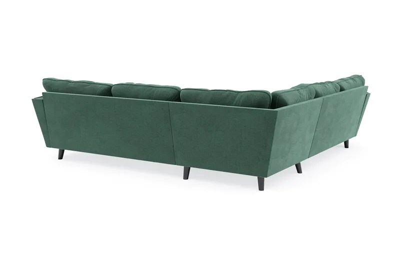 Trend Lyx 6-seters Vendbar L-formet Hjørnesofa i Fløyel - Mørkegrønn - Møbler - Sofaer - Hjørnesofa