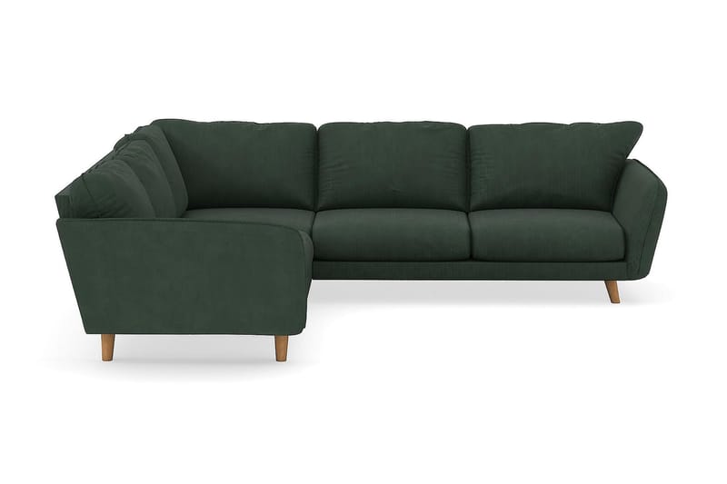 Trend Lyx 6-seters Vendbar L-formet Hjørnesofa i Manchester - Mørkegrønn - Møbler - Sofaer - Hjørnesofa