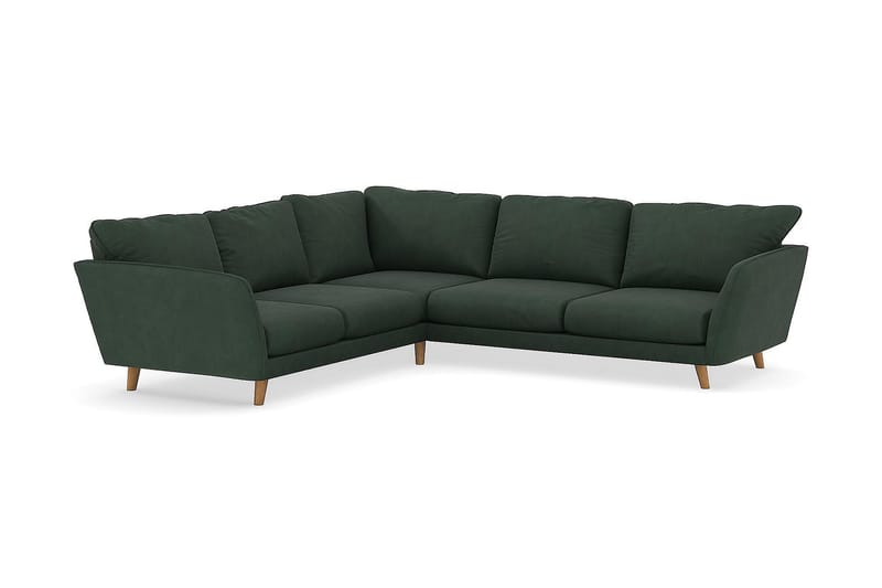 Trend Lyx 6-seters Vendbar L-formet Hjørnesofa i Manchester - Mørkegrønn - Møbler - Sofaer - Hjørnesofa