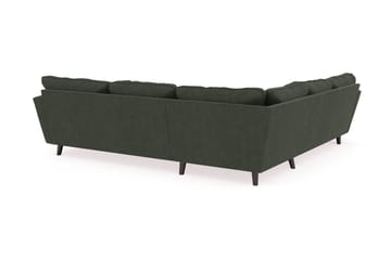 Trend Lyx 6-seters Vendbar L-formet Hjørnesofa i Manchester - Mørkegrønn - Møbler - Sofaer - Hjørnesofa