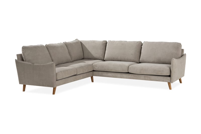 Trend Lyx 6-seters Vendbar L-formet Hjørnesofa i Stoff - Beige - Møbler - Sofaer - Hjørnesofa