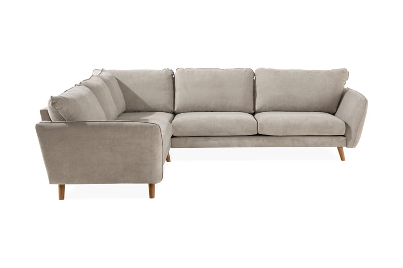 Trend Lyx 6-seters Vendbar L-formet Hjørnesofa i Stoff - Beige - Møbler - Sofaer - Hjørnesofa
