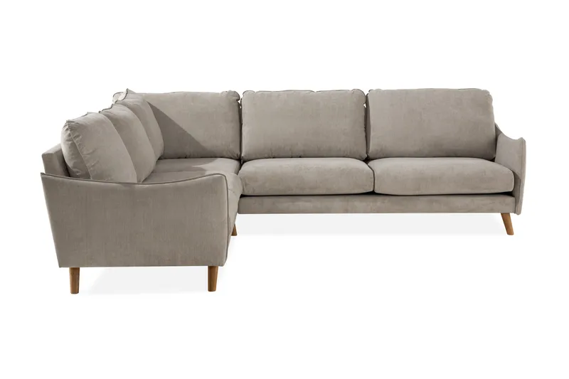 Trend Lyx 6-seters Vendbar L-formet Hjørnesofa i Stoff - Beige - Møbler - Sofaer - Hjørnesofa