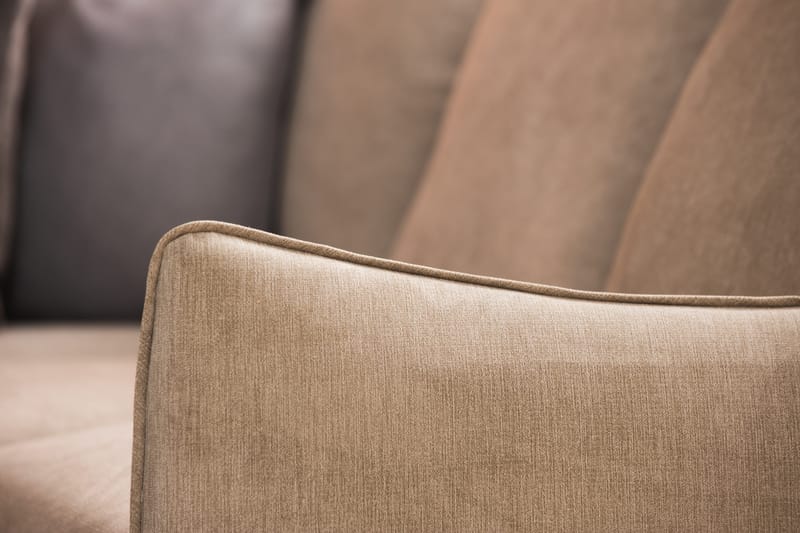 Trend Lyx 6-seters Vendbar L-formet Hjørnesofa i Stoff - Beige - Møbler - Sofaer - Hjørnesofa