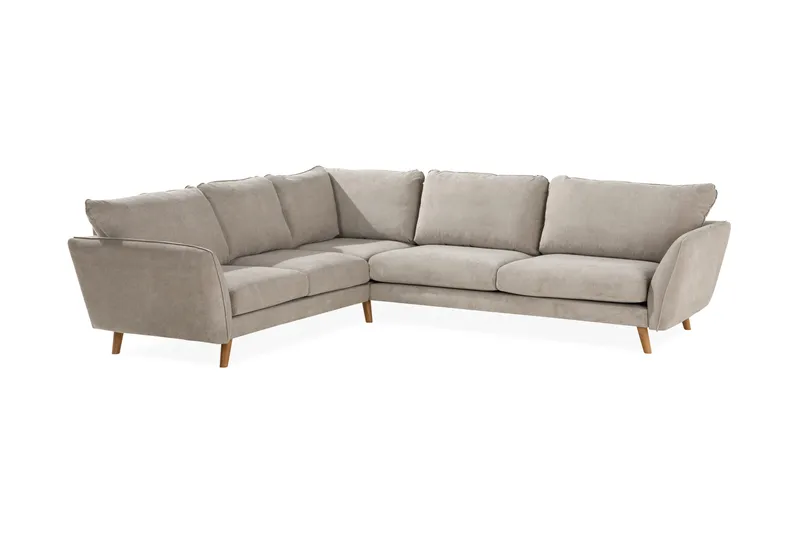 Trend Lyx 6-seters Vendbar L-formet Hjørnesofa i Stoff - Beige - Møbler - Sofaer - Hjørnesofa