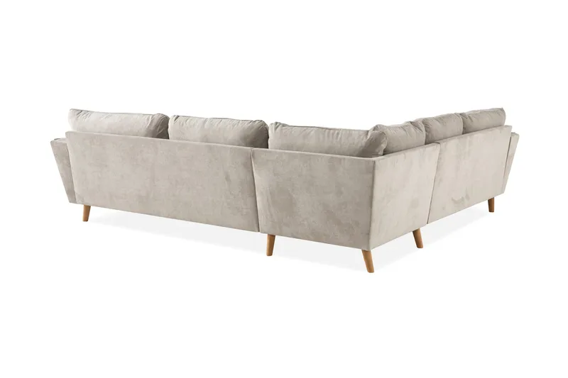 Trend Lyx 6-seters Vendbar L-formet Hjørnesofa i Stoff - Beige - Møbler - Sofaer - Hjørnesofa
