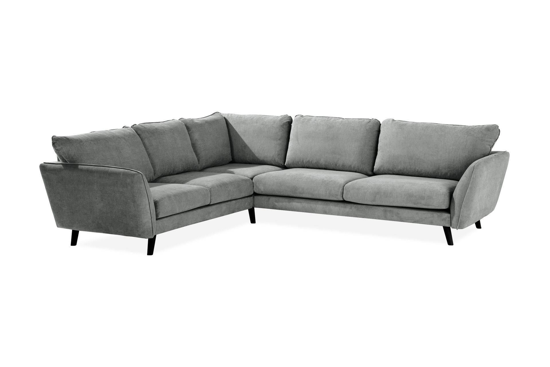 Trend Lyx 6-seters Vendbar L-formet Hjørnesofa i Stoff - Grå - Møbler - Sofaer - Hjørnesofa