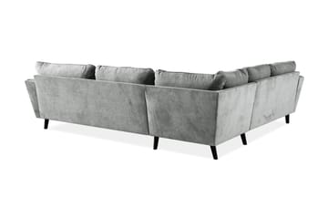 Trend Lyx 6-seters Vendbar L-formet Hjørnesofa i Stoff - Grå - Møbler - Sofaer - Hjørnesofa