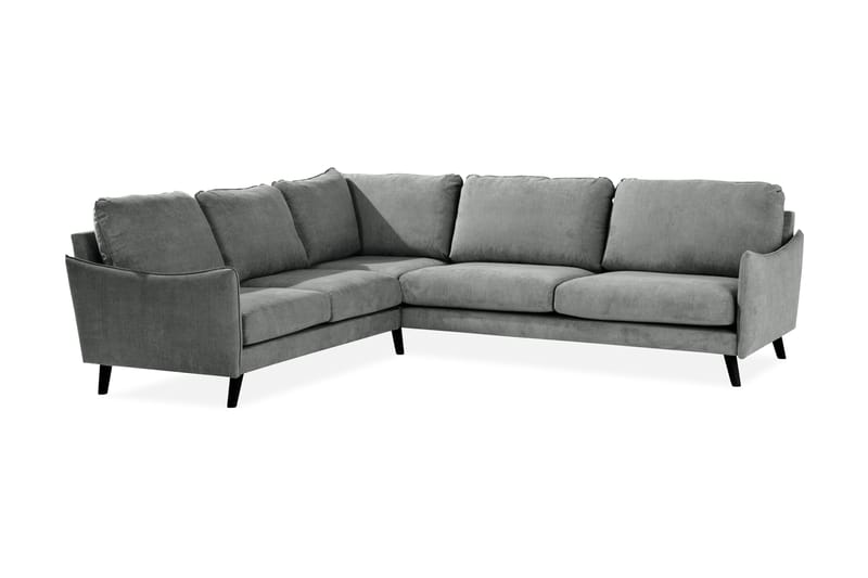 Trend Lyx 6-seters Vendbar L-formet Hjørnesofa i Stoff - Grå - Møbler - Sofaer - Hjørnesofa