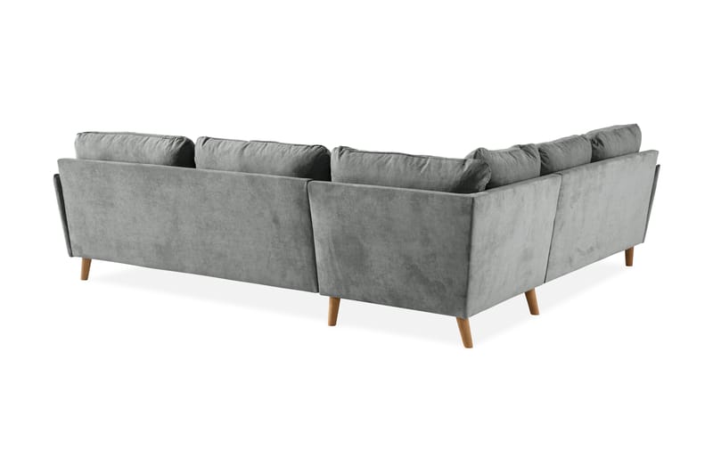Trend Lyx 6-seters Vendbar L-formet Hjørnesofa i Stoff - Grå - Møbler - Sofaer - Hjørnesofa