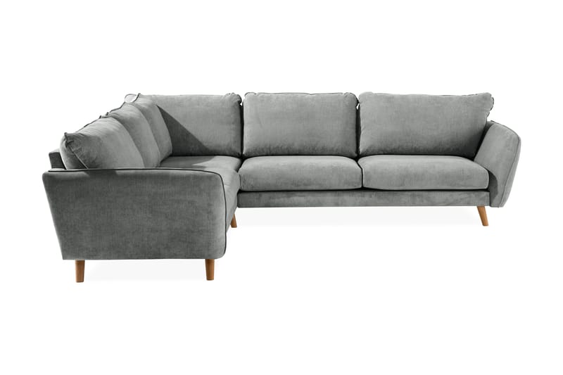 Trend Lyx 6-seters Vendbar L-formet Hjørnesofa i Stoff - Grå - Møbler - Sofaer - Hjørnesofa