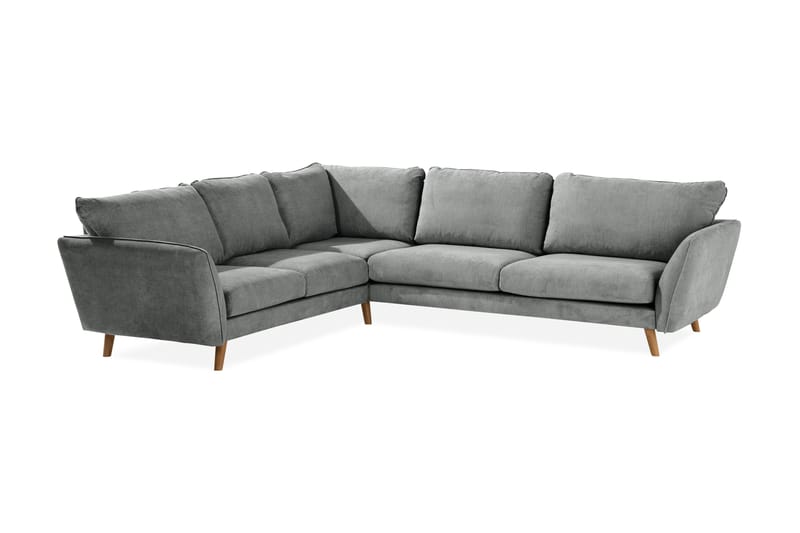 Trend Lyx 6-seters Vendbar L-formet Hjørnesofa i Stoff - Grå - Møbler - Sofaer - Hjørnesofa