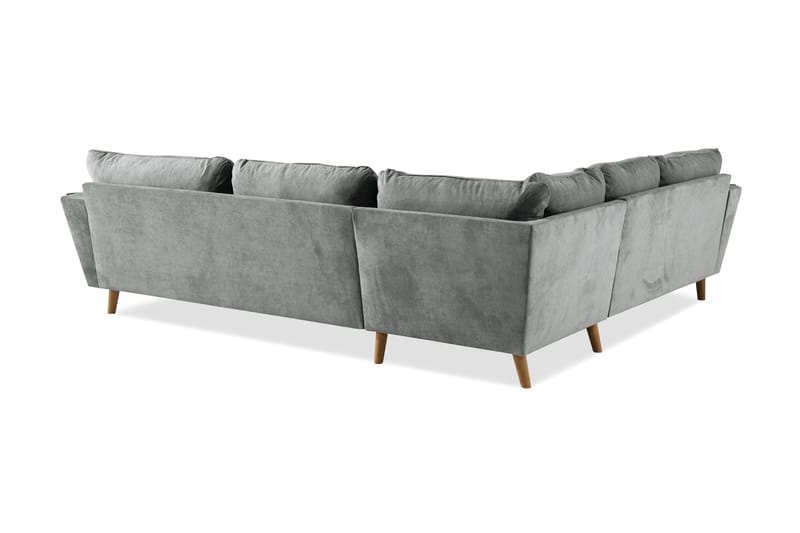 Trend Lyx 6-seters Vendbar L-formet Hjørnesofa i Stoff - Grå - Møbler - Sofaer - Hjørnesofa
