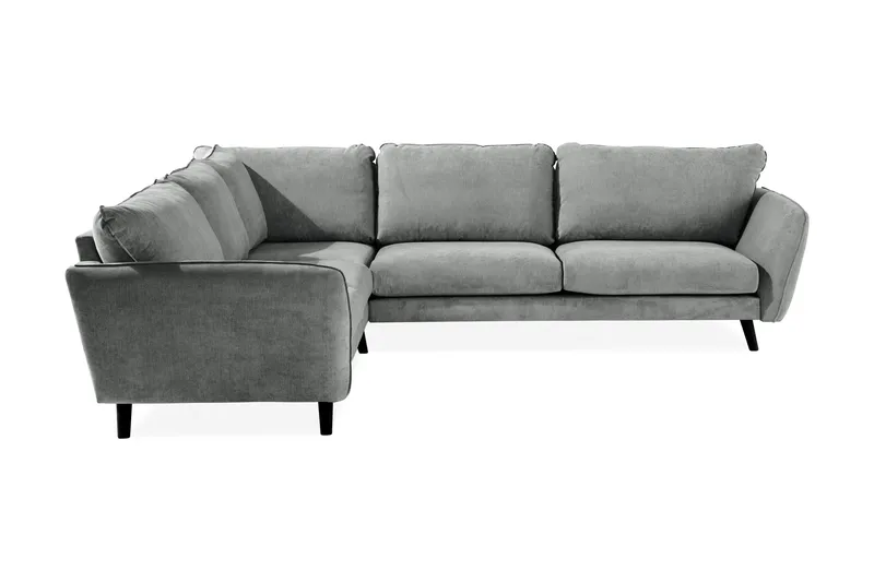 Trend Lyx 6-seters Vendbar L-formet Hjørnesofa i Stoff - Grå - Møbler - Sofaer - Hjørnesofa