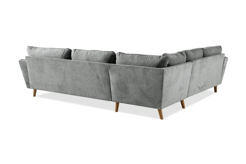 Trend Lyx 6-seters Vendbar L-formet Hjørnesofa i Stoff - Grå - Møbler - Sofaer - Hjørnesofa