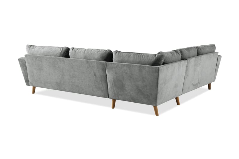 Trend Lyx 6-seters Vendbar L-formet Hjørnesofa i Stoff - Grå - Møbler - Sofaer - Hjørnesofa