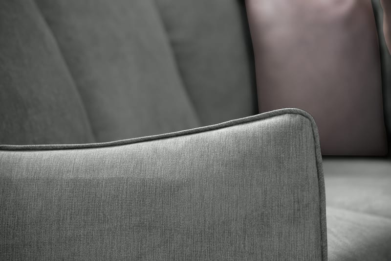 Trend Lyx 6-seters Vendbar L-formet Hjørnesofa i Stoff - Grå - Møbler - Sofaer - Hjørnesofa