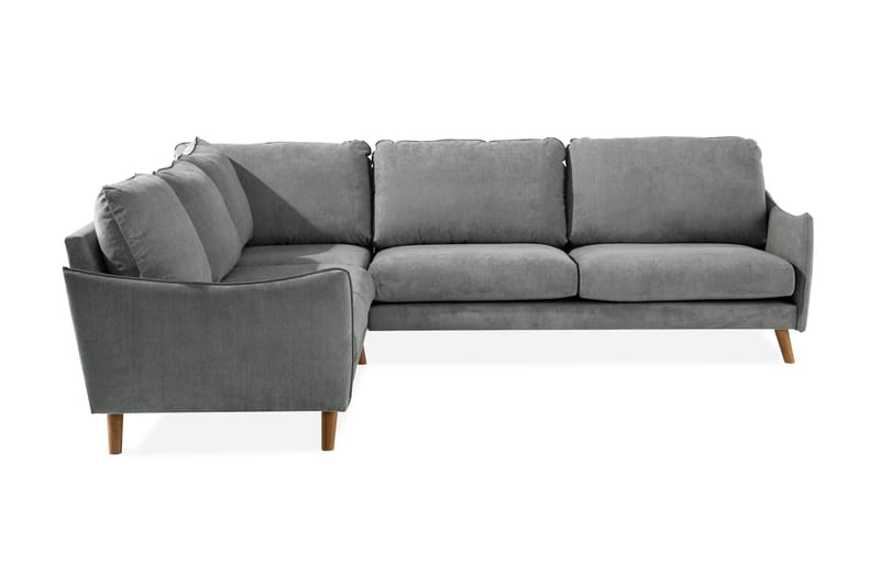 Trend Lyx 6-seters Vendbar L-formet Hjørnesofa i Stoff - Grå - Møbler - Sofaer - Hjørnesofa