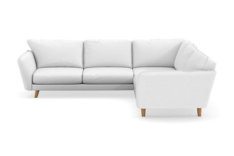 Trend Lyx 6-seters Vendbar L-formet Hjørnesofa i Stoff - Hvit - Møbler - Sofaer - Hjørnesofa