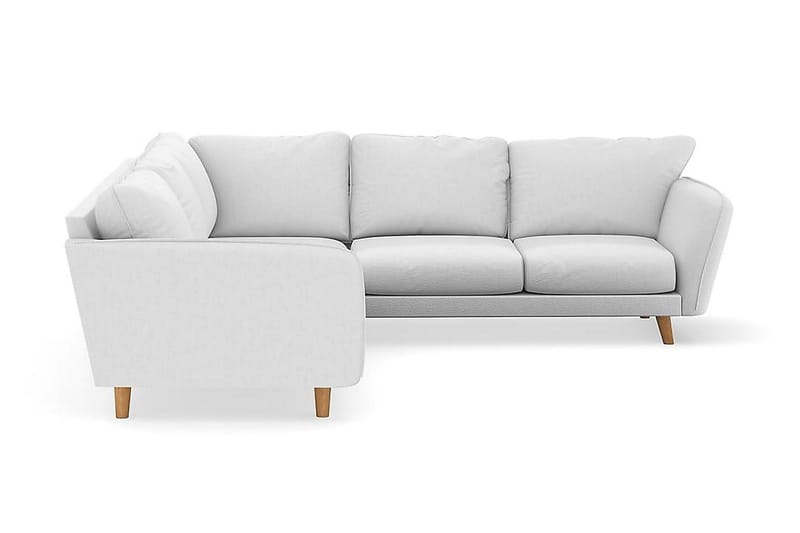 Trend Lyx 6-seters Vendbar L-formet Hjørnesofa i Stoff - Hvit - Møbler - Sofaer - Hjørnesofa